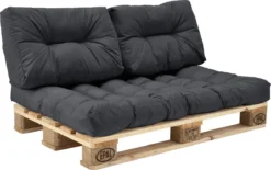 Merkloos En.casa Zitkussen Palletbank - 120 X 80 X 12 Cm - Donkergrijs -Tuinwereld Verkoop 1200x751