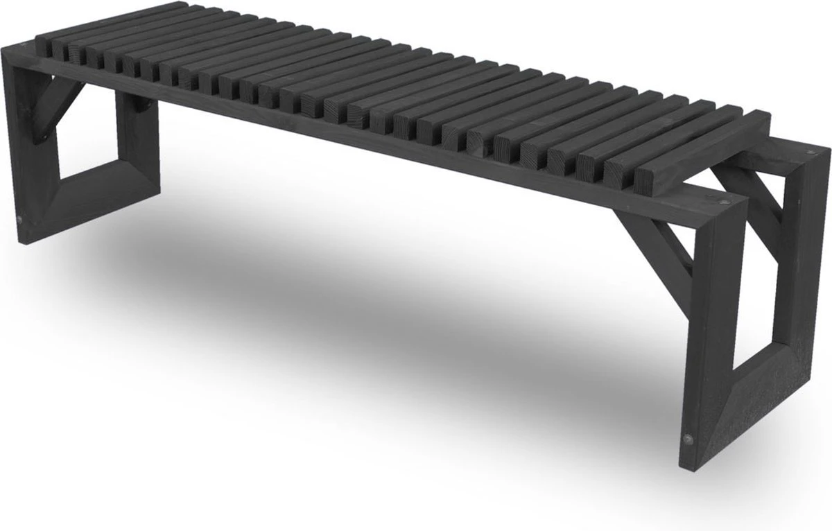 Tuinbank Design 2023 - 150CM - Grenen Hout - Zwart 5 Tuinbank Design 2023 - 150CM - Grenen Hout - Zwart - Afbeelding 5