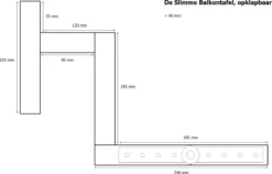 GoudmetHout Inklapbare Balkontafel - Balkonbar - Balkon Tafel - 99 Cm - Hout - Transparant Wash - Reling Smal -Tuinwereld Verkoop 1200x767
