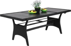Casaria Polyrattan Tuintafel - WPC Tafelblad 190x90x74 Cm – Zwart -Tuinwereld Verkoop 1200x783 7