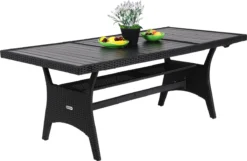 Casaria Polyrattan Tuintafel - WPC Tafelblad 190x90x74 Cm – Zwart -Tuinwereld Verkoop 1200x784 1