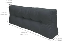 Beautissu Eco Elements Palletkussen – Rugkussen 120x40x15 Cm Voor Palletbank - Kussen Graphiet Grijs - Palletkussens In Matraskussen Kwaliteit -Tuinwereld Verkoop 1200x790 3