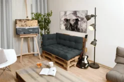Beautissu Style – Palletkussen Set – 1x Zitkussen 120x80 Cm & 1x Rugkussen 120x40 Cm – Graphiet Grijs -Tuinwereld Verkoop 1200x793 5
