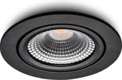 Ledisons LED Inbouwspots Zwart Met Driver - Dimbaar Kantelbaar IP54 3W 2700K Warm Wit Licht 240V 60 Stralingshoek >90 CRI Traploos Dimmen - Vivaro Zwart - Slechts 23MM Inbouwdiepte! 5 Jaar Garantie Energieverbruik: A++