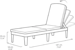 Allibert Jaipur Ligbed - 58x187,5x29 Cm - Grafiet -Tuinwereld Verkoop 1200x796 1