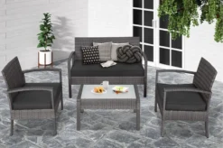 Casaria Polyrattan Loungeset – 2 Stoelen 1 Bank 1 Tafel - Antraciet -Tuinwereld Verkoop 1200x798 3