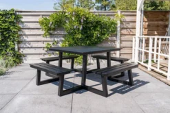 MaximaVida Vierkante Aluminium Picknicktafel Dex 215 Cm Zwart - Lage Instap 9 MaximaVida Vierkante Aluminium Picknicktafel Dex 215 Cm Zwart - Lage Instap -Tuinwereld Verkoop 1200x800 104