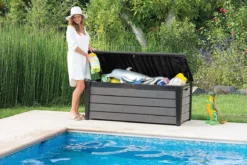 Keter Brushwood Opbergbox - Kussenbox - 455L - 145x69,7x60,3cm - Grafiet -Tuinwereld Verkoop 1200x800 130