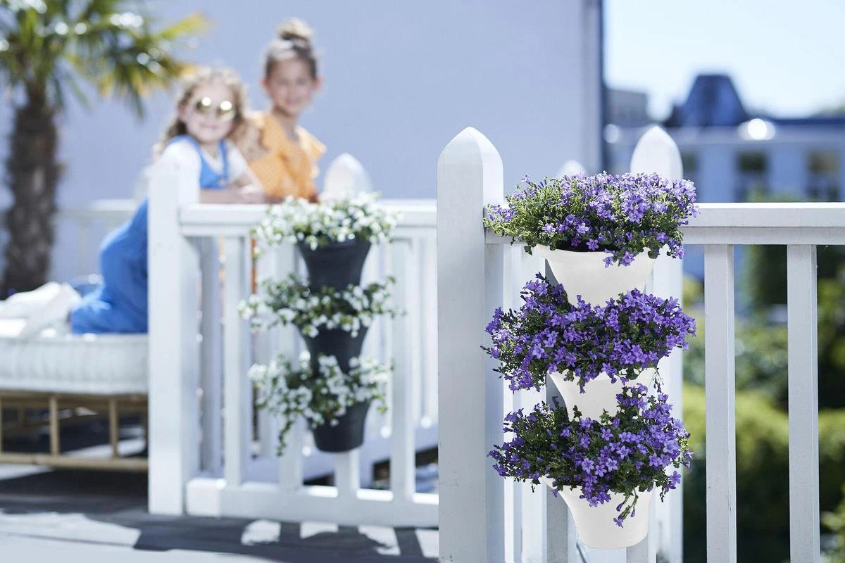 Elho Corsica Vertical Forest 24 - Bloempot Voor Balkonbuiten - Ø 26.7 X H 29.7 Cm - Wit/Wit 6 Elho Corsica Vertical Forest 24 - Bloempot Voor Balkonbuiten - Ø 26.7 X H 29.7 Cm - Wit/Wit - Afbeelding 6