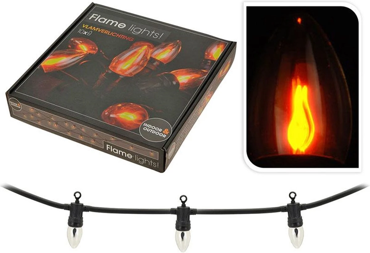 Merkloos Sprookjesverlichting 3,6 M Met 10 Bollen Warm Wit Vlameffect 3 Merkloos Sprookjesverlichting 3,6 M Met 10 Bollen Warm Wit Vlameffect - Afbeelding 3