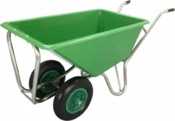 Kruiwagen Met Dubbel Luchtwiel Stal Eco Groen 160 Liter -Tuinwereld Verkoop 1200x833