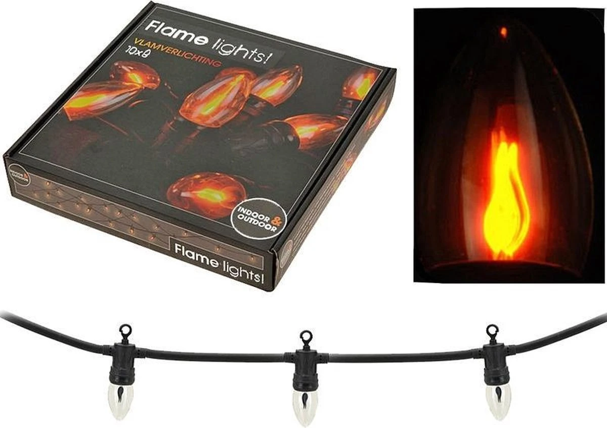 Merkloos Sprookjesverlichting 3,6 M Met 10 Bollen Warm Wit Vlameffect 11 Merkloos Sprookjesverlichting 3,6 M Met 10 Bollen Warm Wit Vlameffect - Afbeelding 11