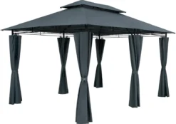 Casaria Paviljoen Topas 3x4m - UV-bescherming 50+ - Antraciet