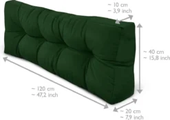 Beautissu Style – Palletkussen Set – 1x Zitkussen 120x80 Cm & 1x Rugkussen 120x40 Cm – Donker Groen -Tuinwereld Verkoop 1200x847 4