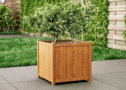 Houten Plantenbak Met Wieltjes 50x50 - Geolied Duurzaam FSC Acaciahout – Bloembak Buiten - Plantenbakken Buiten - Perfecthomeshop -Tuinwereld Verkoop 1200x857 13