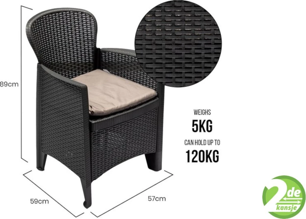 Pro Garden - Tuinset 5-delig Met Kussens 8 Pro Garden - Tuinset 5-delig Met Kussens - Afbeelding 8