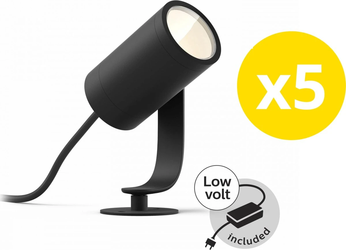 Philips Hue Lily Tuinspot Starterspakket - Prikspot White And Color Ambiance - Prikspots Voor Buiten - Tuinverlichting - 5 Spots - Zwart 9 Philips Hue Lily Tuinspot Starterspakket - Prikspot White And Color Ambiance - Prikspots Voor Buiten - Tuinverlichting - 5 Spots - Zwart - Afbeelding 9