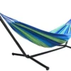 Hangmat Met Standaard En Opbergtas – 2 Persoons – Max. Draaggewicht 200Kg – Hangmatset – Hangmatten – Hang Mat Voor Binnen En Buiten – Hangmatstandaard – Hammock – Blauw / Groen