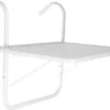 Luxe Inklapbare Balkontafel – 52 X 40 X 56cm – Wit – Hangend – Balkonbar – Balkontafels – Balkontafeltje – Hangtafel Balkon – Balcony Table – Voor Aan Het Balkon – Ophangbaar – Opklapbaar – Tafel – Inklapbaar – Buiten – Tafeltje – Klaptafel