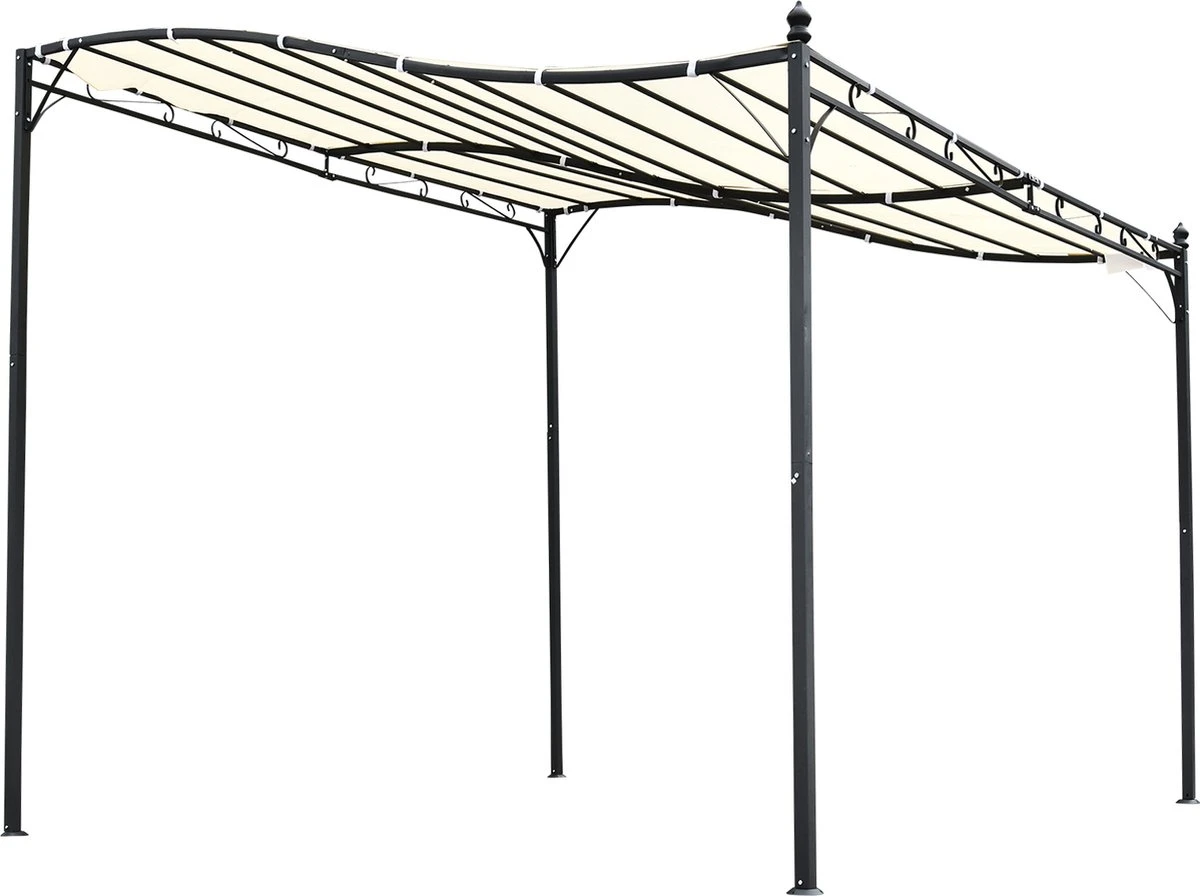 Outsunny Pergola Partytent Paviljoen Overkapping Tent Metaal Crème 297x297 Cm 84C-038 3 Outsunny Pergola Partytent Paviljoen Overkapping Tent Metaal Crème 297x297 Cm 84C-038 - Afbeelding 3