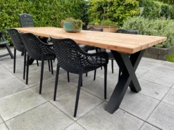 Tuintafel Douglas 300 Cm X 90 Cm | Stalen Poten | 8-10 Personen | DuuMaa -Tuinwereld Verkoop 1200x899 10