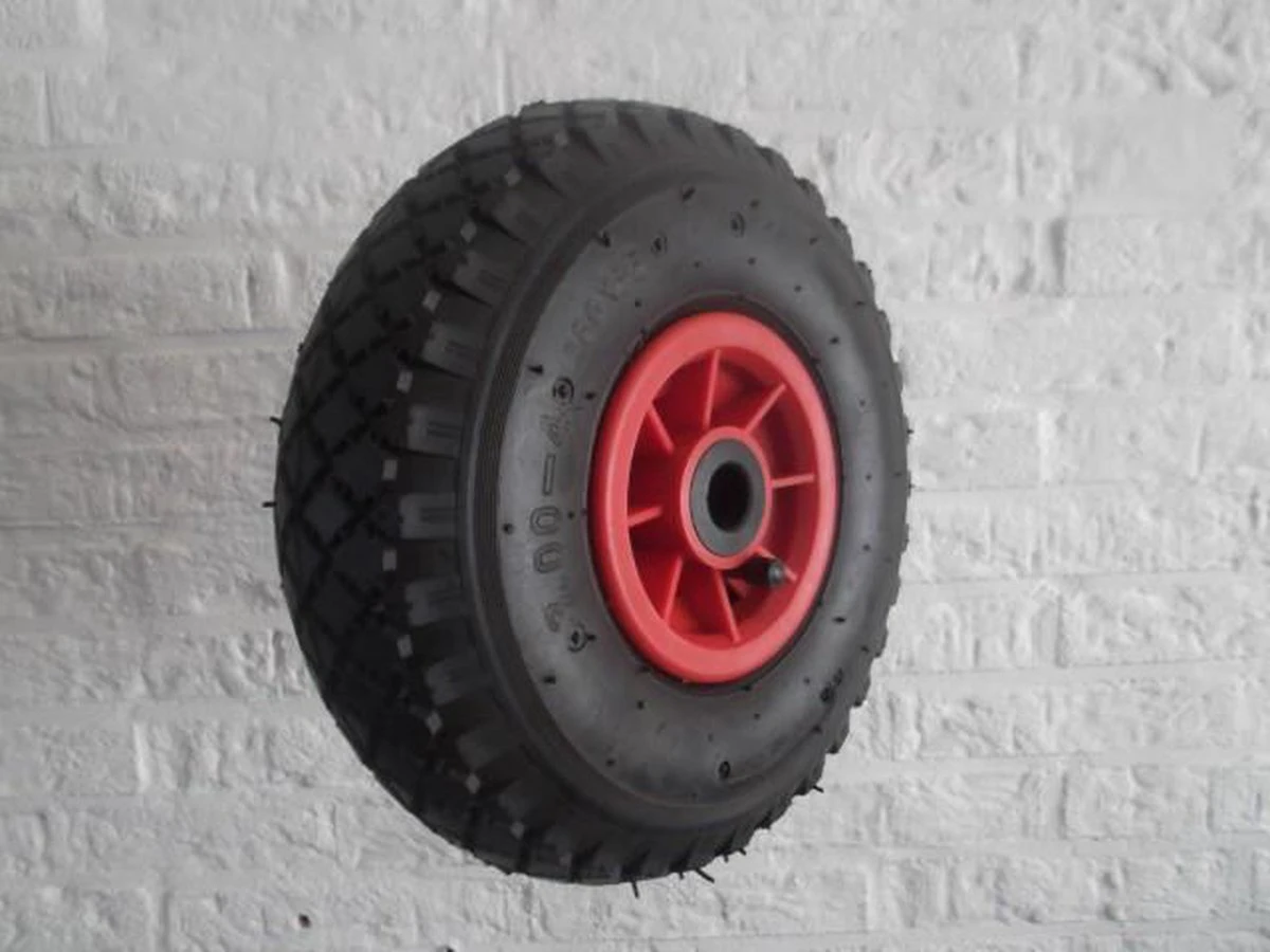 Benson Bolderkarwiel Steekwagenwiel Met Luchtband 3.00-4 | Asgatdiameter 20mm Rollager | Hoogte Wiel 26cm 4 Benson Bolderkarwiel Steekwagenwiel Met Luchtband 3.00-4 | Asgatdiameter 20mm Rollager | Hoogte Wiel 26cm - Afbeelding 4