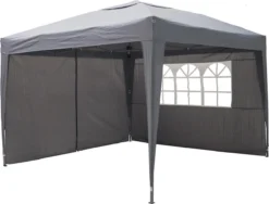 Garden Royal Partytent 3x3m Easy Up Grijs Met 2 Zijwanden