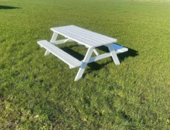 Goedkopepicknicktafels.nl | Witte XL Picknicktafel | Tuintafel 6 Persoons | Wit Gespoten Gedroogd Grenen Hout! -Tuinwereld Verkoop 1200x918 1