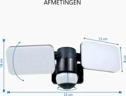 ELRO LF70 Duo LED Buitenlamp Met Bewegingssensor – 2x 10W – 1200LM – IP54 Waterdicht - Zwart -Tuinwereld Verkoop 1200x919