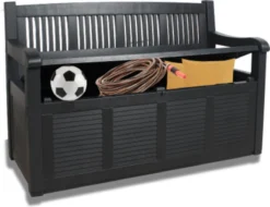 Merkloos Opbergbank Van Kunststof | 130 X 60 Cm | Antraciet -Tuinwereld Verkoop 1200x923 1