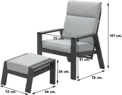 Garden Impressions Max Verstelbare Stoel + Voetenbank 19 Garden Impressions Max Verstelbare Stoel + Voetenbank -Tuinwereld Verkoop 1200x933