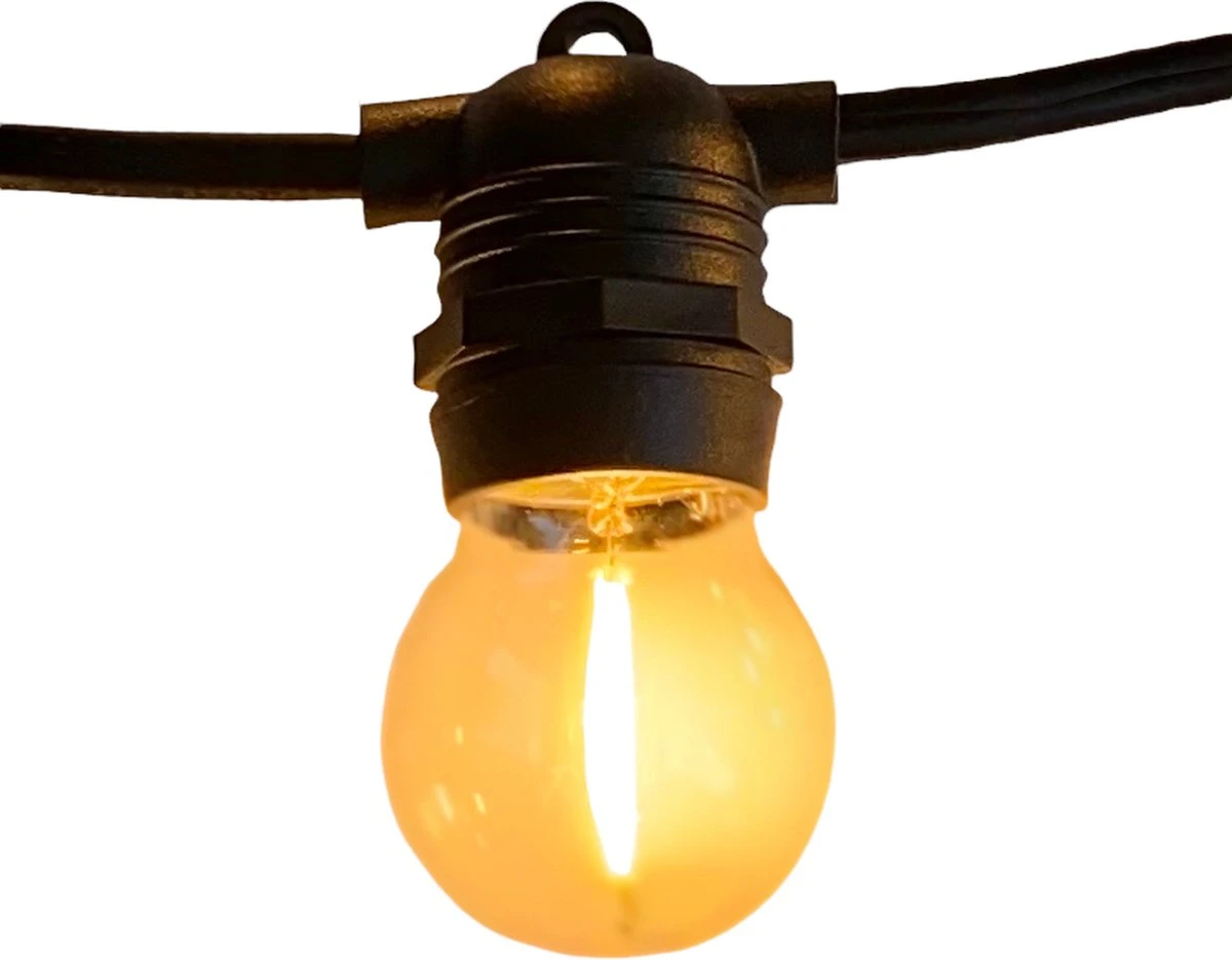 A Sunny Day Lichtsnoer Buiten - 10 Meter Inclusief 10 LED Lampen - 10 Meter Lichtsnoer Voor Buiten + 2 Meter Aansluitsnoer - Prikkabel - Priklicht - Lichtsnoer - 10 LED Lampen - E27 Fitting - Verlengbaar - Lichtsnoer Binnen 2 A Sunny Day Lichtsnoer Buiten - 10 Meter Inclusief 10 LED Lampen - 10 Meter Lichtsnoer Voor Buiten + 2 Meter Aansluitsnoer - Prikkabel - Priklicht - Lichtsnoer - 10 LED Lampen - E27 Fitting - Verlengbaar - Lichtsnoer Binnen - Afbeelding 2