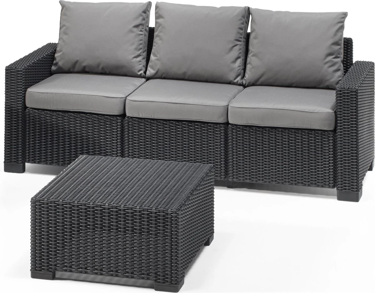 Allibert California Chaise Longue Loungeset - 3 A 4 Personen - Grafiet 3 Allibert California Chaise Longue Loungeset - 3 A 4 Personen - Grafiet - Afbeelding 3