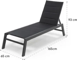 Blumfeldt Renazzo Lounge Ligstoel - Ligbed Voor De Tuin - Aluminium Tuinstoel - 6 Standen - Waterafstotend - Bekleding Van 70 % Pvc En 30 % Polyetheen - Zwart -Tuinwereld Verkoop 1200x940 1