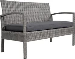 Casaria Polyrattan Loungeset – 2 Stoelen 1 Bank 1 Tafel - Antraciet -Tuinwereld Verkoop 1200x945 1