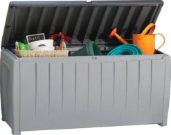Keter Novel Opbergbox - 340L - 124x55x62.5cm - Grijs -Tuinwereld Verkoop 1200x948 1