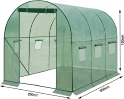 Kas 300x200x190 Cm, Foliekas Wintervast, Tomatenhuis Met Deur 6 Ramen 17 Kas 300x200x190 Cm, Foliekas Wintervast, Tomatenhuis Met Deur 6 Ramen -Tuinwereld Verkoop 1200x964 5