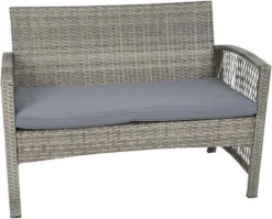 Merkloos Tuin Loungeset Grijs / Bruin - Lounge Set Tuin - Relax Bank - Lounge Bank Tuin - Tuinbank - Loungebank - Tuinset/ Loungebank - Tuinset - Tuinstoel - Loungeset - Rattan Tuinmeubilair - Poly Rotan Tuinmeubelen - Grijs / Bruin -Tuinwereld Verkoop 1200x965
