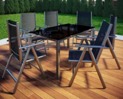 Tuinstoel Standenstoel Aluminium Antraciet 7 Standen Per 2 Stuks -Tuinwereld Verkoop 1200x971