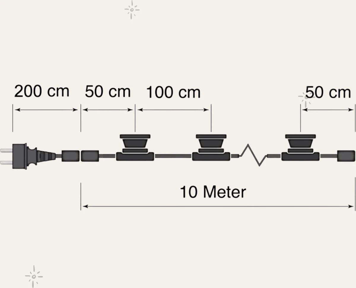 A Sunny Day Lichtsnoer Buiten - 10 Meter Inclusief 10 LED Lampen - 10 Meter Lichtsnoer Voor Buiten + 2 Meter Aansluitsnoer - Prikkabel - Priklicht - Lichtsnoer - 10 LED Lampen - E27 Fitting - Verlengbaar - Lichtsnoer Binnen 9 A Sunny Day Lichtsnoer Buiten - 10 Meter Inclusief 10 LED Lampen - 10 Meter Lichtsnoer Voor Buiten + 2 Meter Aansluitsnoer - Prikkabel - Priklicht - Lichtsnoer - 10 LED Lampen - E27 Fitting - Verlengbaar - Lichtsnoer Binnen - Afbeelding 9