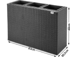 Casaria Staande Plantenbak – Met Waterafvoer 83x30,5x60cm - Zwart -Tuinwereld Verkoop 1200x976 8