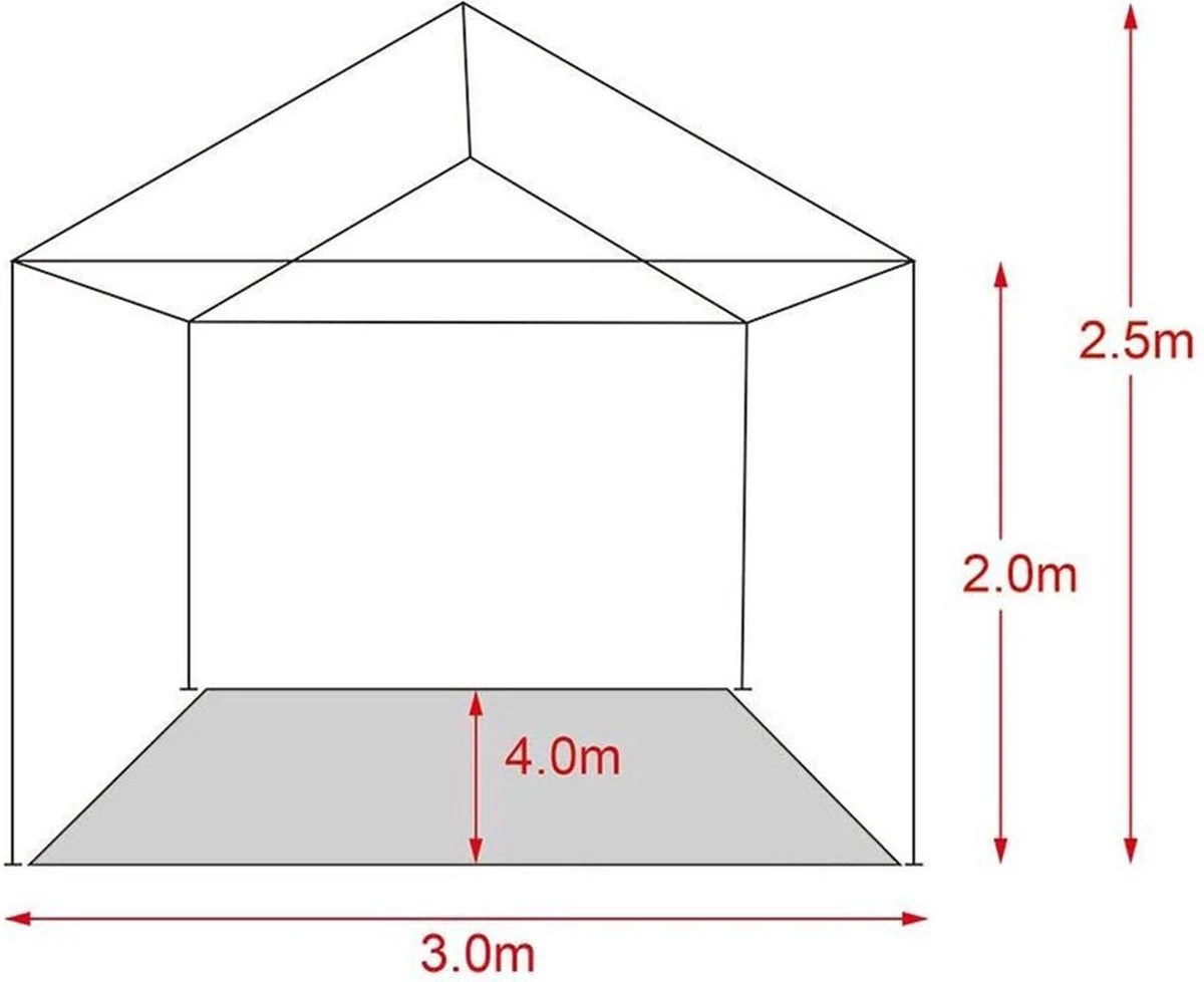 MaxxGarden Partytent - Paviljoen - 3x4m - Incl. Zijwanden - Waterdicht - Wit 5 MaxxGarden Partytent - Paviljoen - 3x4m - Incl. Zijwanden - Waterdicht - Wit - Afbeelding 5