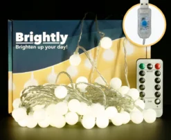 Brightly® Lichtsnoer Van 10 Meter LED – Op USB – Voor Binnen En Buiten – Warm Wit Lichtslinger – Tuinverlichting Met Lampjes Slinger – LED Fairy Lights – Waterdicht -Tuinwereld Verkoop 1200x980