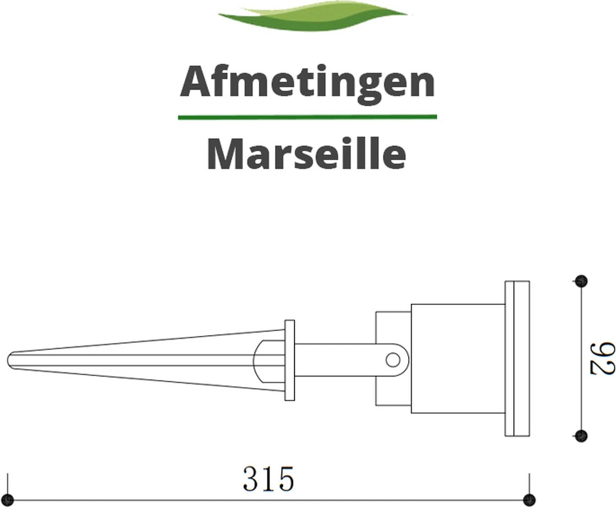 Tuinspot Marseille + LED Spot GU10 Lybardo | 4.6 Watt | 2700K Warm Wit | IP65 | Mat Zwart 4 Tuinspot Marseille + LED Spot GU10 Lybardo | 4.6 Watt | 2700K Warm Wit | IP65 | Mat Zwart - Afbeelding 4