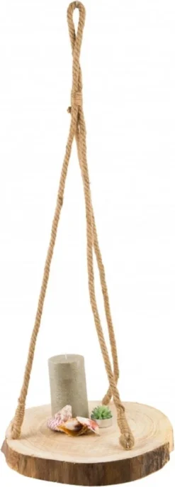 Merkloos Plantenhanger Boomstam Schijf | 30-35cm | Handgemaakt | Planten-houder / Hang-plant | Planten Accessoires | Decoratie Houten Hang Plank | -Tuinwereld Verkoop 432x1200 2