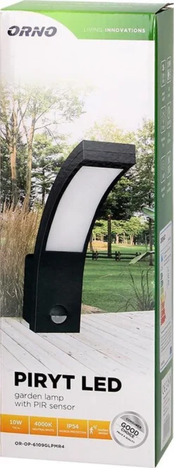 Buitenlamp Met Bewegingssensor PIRYT - Buitenverlichting Met IP54 -Tuinverlichting 4000K - Muurlamp 800lm - Wandlamp Buiten - Grijs -Tuinwereld Verkoop 448x1200