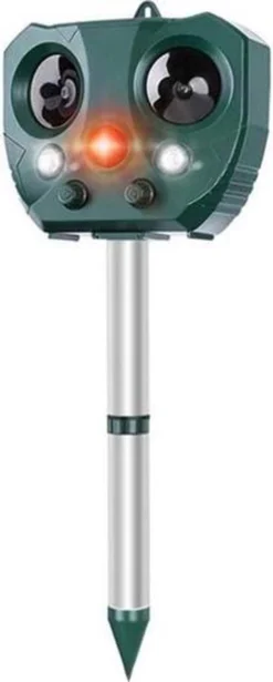 Merkloos Ultrasone Kattenverjager - Kattenschrik - Zonneenergie - Marterverjager - Op Batterijen - Met Adapter - Katten Afweermiddel - Tuin - Ongedierte Verjager