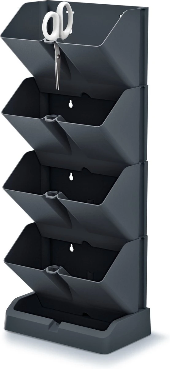 Prosperplast Verticale Kruidentuin Kunststof - Staand/hangend - Modulair - Antraciet Grijs - L 20 X B 11 X H 48 Cm - Incl. Kruidenschaar 1 Prosperplast Verticale Kruidentuin Kunststof - Staand/hangend - Modulair - Antraciet Grijs - L 20 X B 11 X H 48 Cm - Incl. Kruidenschaar