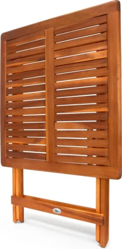 Casaria Bijzettafel Acacia Hout- Inklapbaar - 70x70x73 Cm Bruin -Tuinwereld Verkoop 588x1200