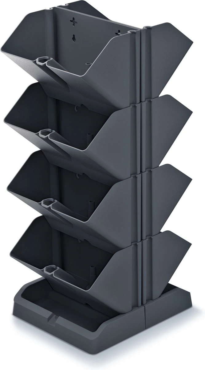 Prosperplast Verticale Kruidentuin Kunststof - Staand/hangend - Modulair - Antraciet Grijs - L 20 X B 11 X H 48 Cm - Incl. Kruidenschaar 3 Prosperplast Verticale Kruidentuin Kunststof - Staand/hangend - Modulair - Antraciet Grijs - L 20 X B 11 X H 48 Cm - Incl. Kruidenschaar - Afbeelding 3